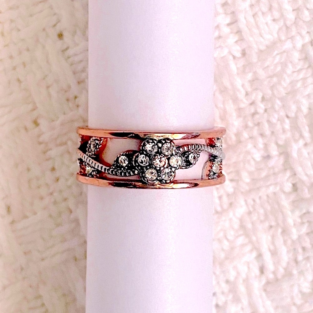 Two Tone Rose Gold Plated Eternity Ring